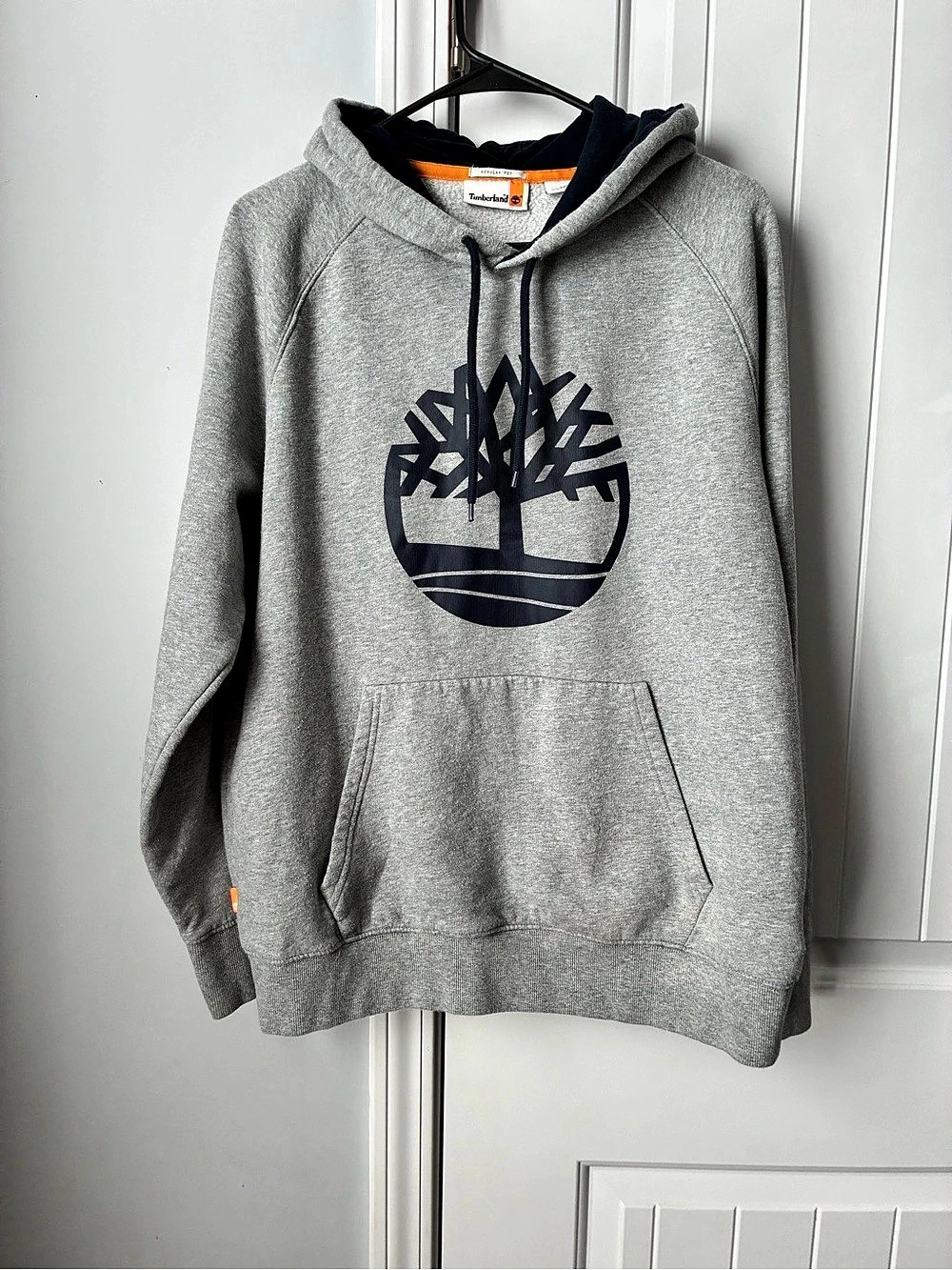 Timberland Tree Logo Hoodie Gray & Blue Size Large